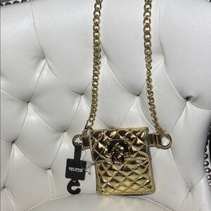 Michael Kors Shiny Gold Mini Bag Belt Rare Find